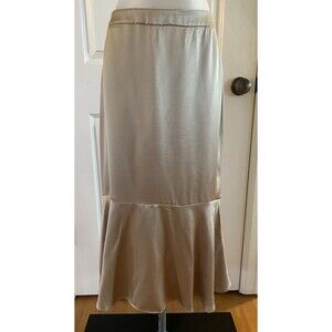 Express‎ Taupe Satin Skirt Size 4 Midi Bias New with Tags Y2k